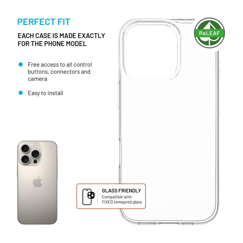 FIXED ReStory AntiUV TPU Back Cover for Apple iPhone 16 Pro, clear