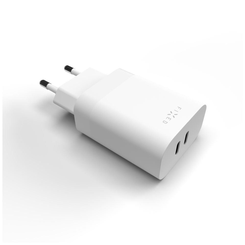 FIXED Dual USB-C Travel Charger 35W, white