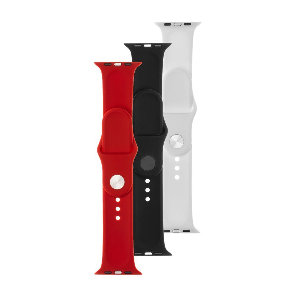 3x set of silicone straps FIXED Silicone Strap for Apple Watch 42/44/45/49mm in different colors, variation 4