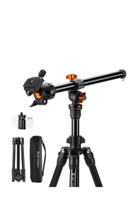 K&F Concept Camera Tripod Black, with Auslegearm, 195cm