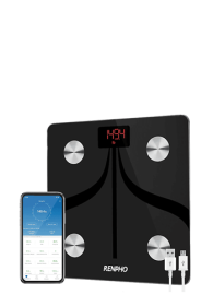 Renpho Bathroom Scale with App - Digitale Personenwaage Black