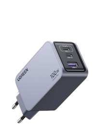 UGREEN 100W GaN Tech Nexode Pro Fast Wall Charger, 1x USB-A & 2x USB-C Space Grey. 3-in-1