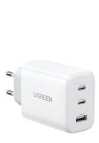 UGREEN 65W Fast Wall Charger, USB-A & 2 x USB-C White