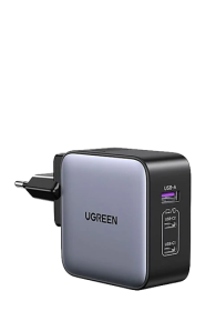 UGREEN 65W Fast Wall Charger, USB-A  & 2 x USB-C Black