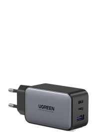 UGREEN 65W GaN Tech Fast Wall Charger, USB-A & 2 x USB-C Black